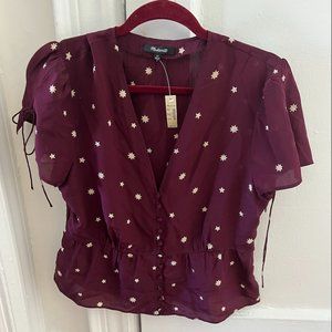 Madewell Silk Belle Top in Star Mix